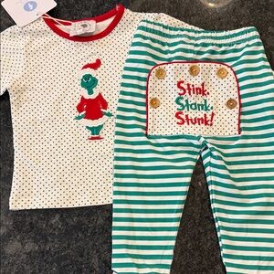 Kids Pajamas with Green and Red Design